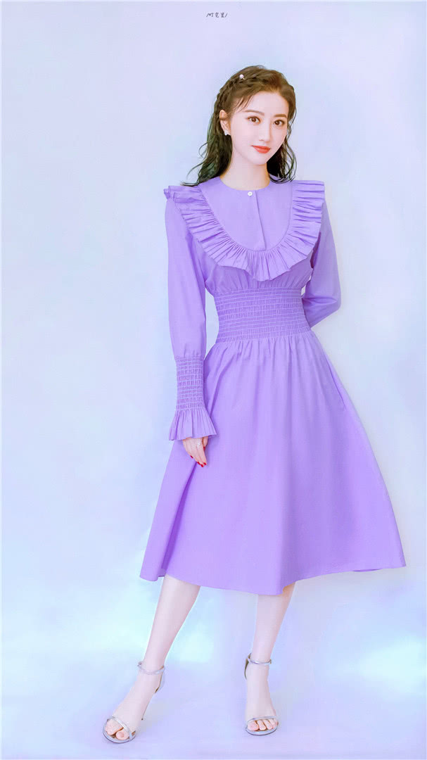 紫色裙子配上衣搭配图图片