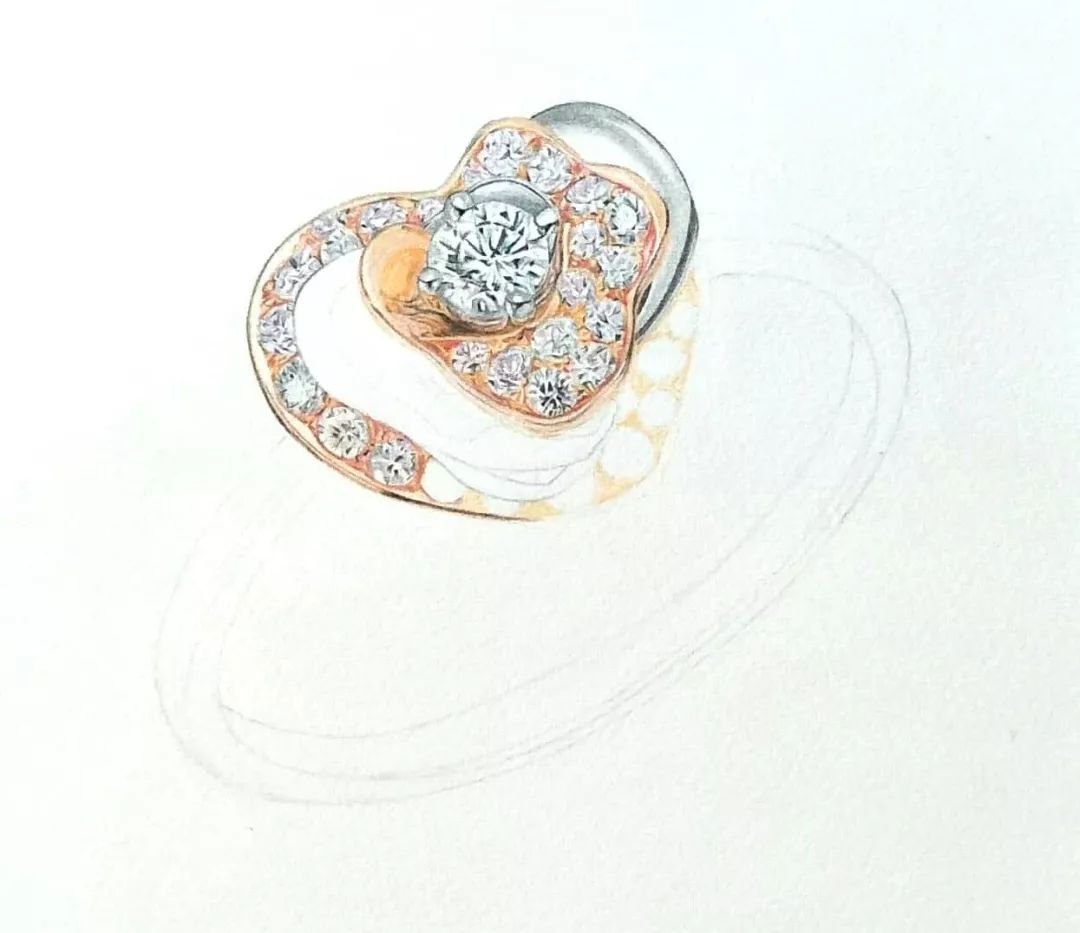 彩铅教程一枚无价的钻戒闪闪的钻戒惹人爱