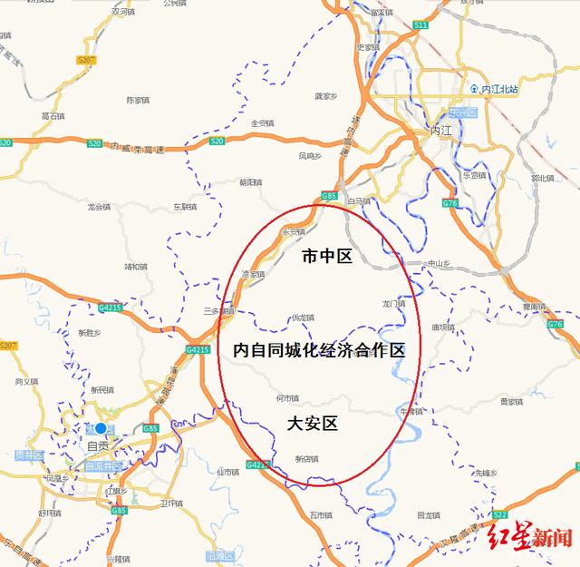 内江自贡新城选址图片