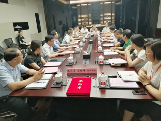 7月9日下午,县领导奚南山,吴瑞新,吴文斌,陶光晓,雍成武,刘萍,唐曾