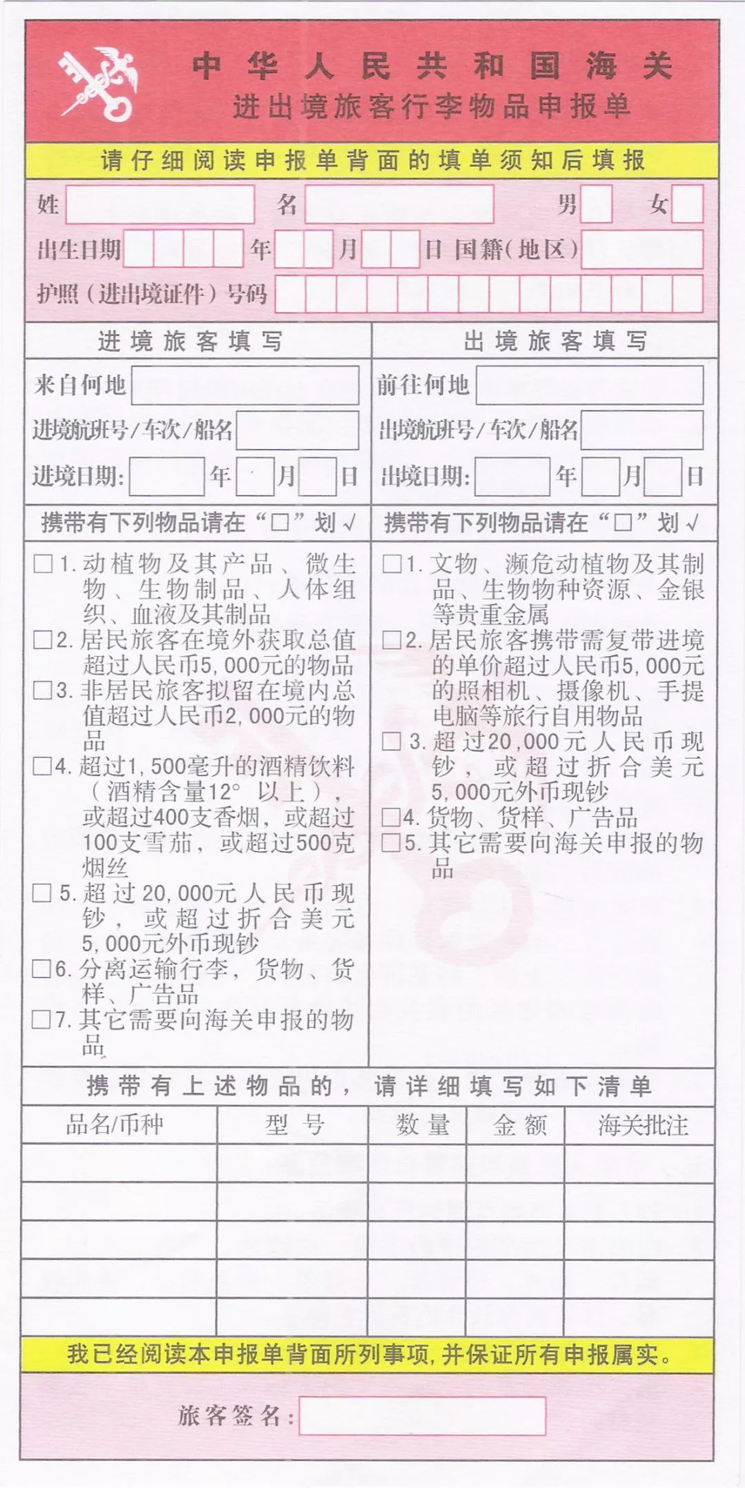 ③携带出境物品超出海关规定的限量,限值或其他限制规定的;②携带外币