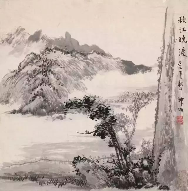 浙江老教授顾坤伯课徒稿:山石树木画法