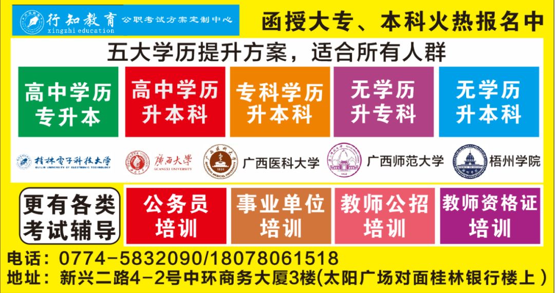 學員們可報讀 桂林電子科技大學,廣西醫科大學,廣西師範大學,廣西大學