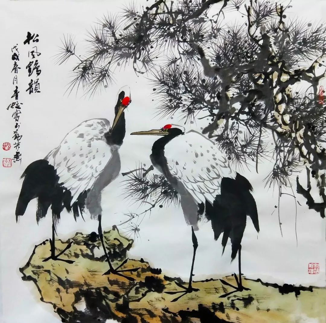 顾青蛟写意松鹤与仕女网络班招生7月28日开课