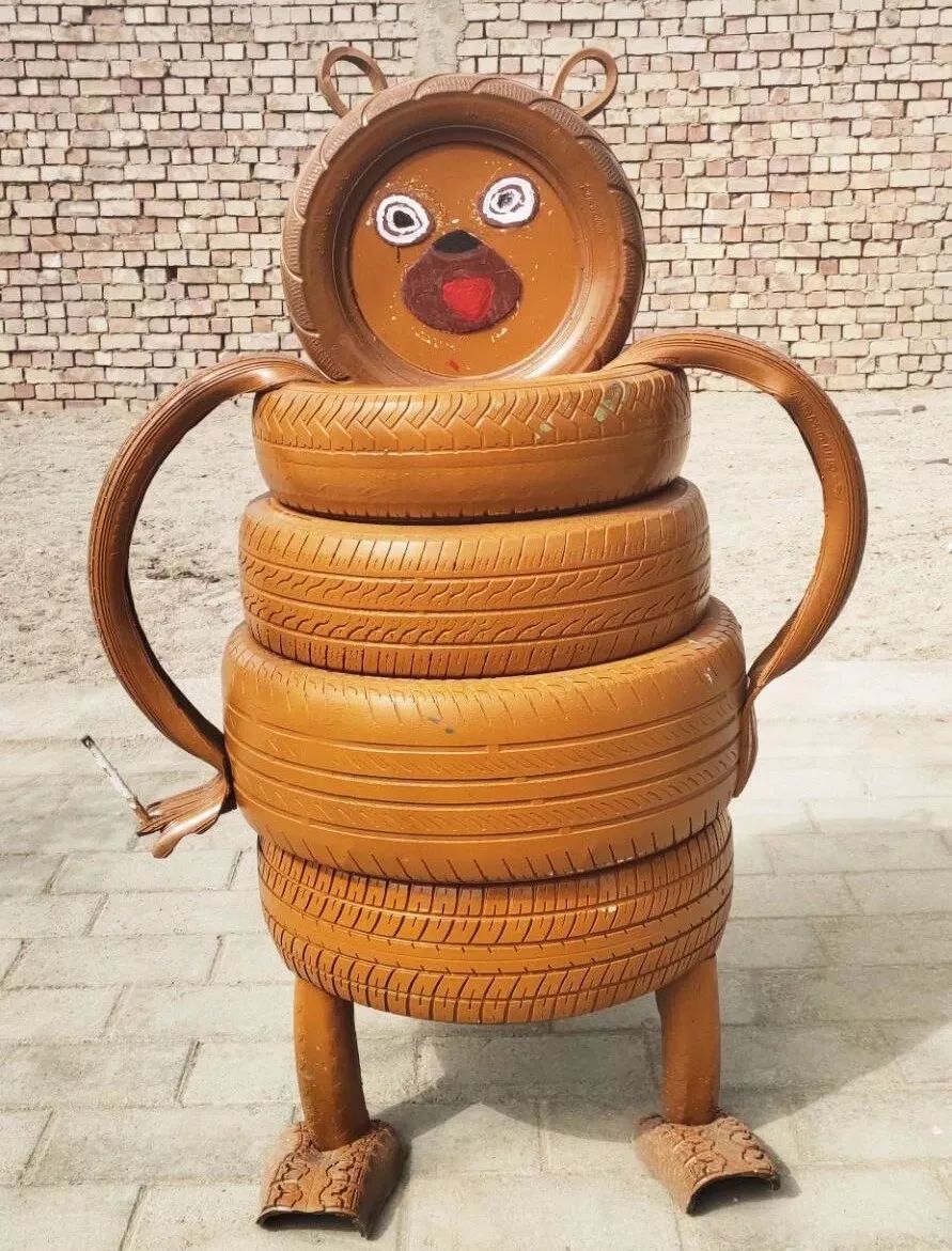 废旧轮胎72变扮靓乡村看喀拉亚尕奇村颜值飙升