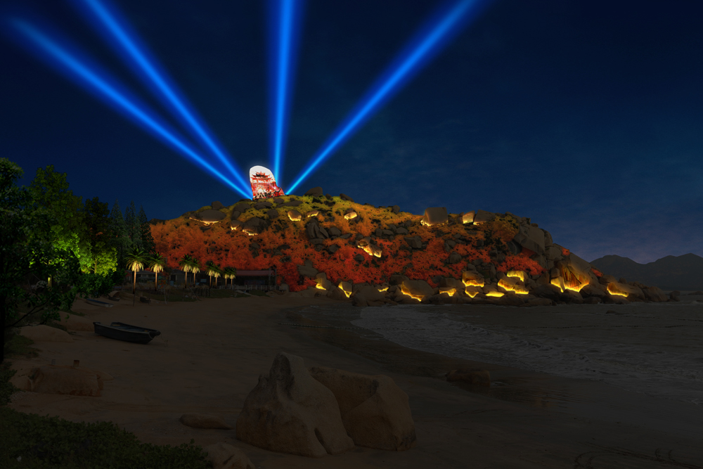 保护山体原生态是山体亮化设计的基础