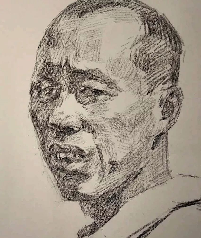 传奇绘画课堂回顾第二九九集朱传奇教你画有神态的侧光男中年素描头像