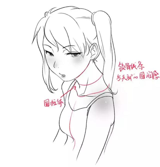 漫画锁骨的画法女图片