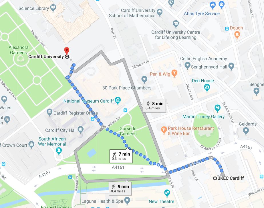 卡迪夫大学主楼步行7分钟可达https://www.cardiff.ac.