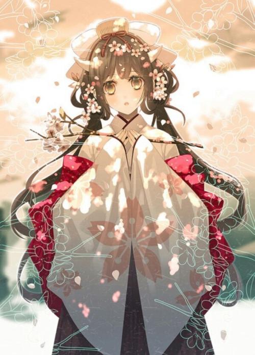 二次元图集 唯美古风少女 静思远处人 翘首盼君归