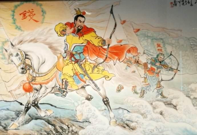 相传,吴越王钱镠治理杭州时,潮水侵袭杭郡,百姓苦不堪言.