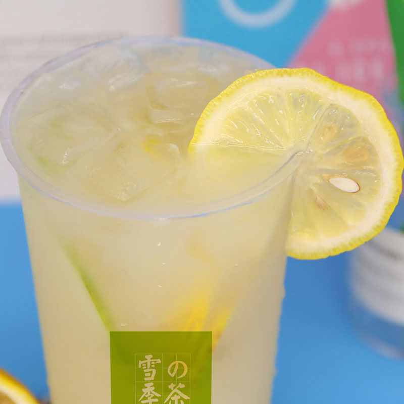 雪季的茶柠檬鲜榨,新鲜现切柠檬,品质看得见!