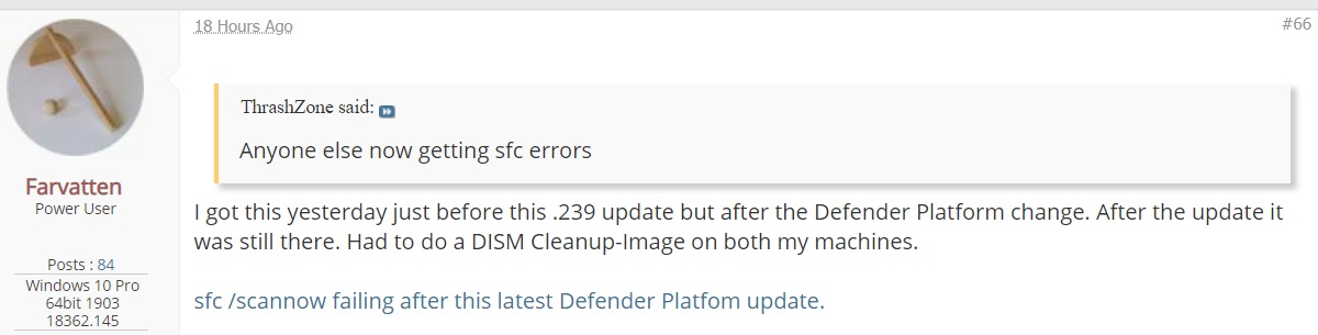 Win10更新后曝出诡异bug：sfc /scannow命令无法修复文件