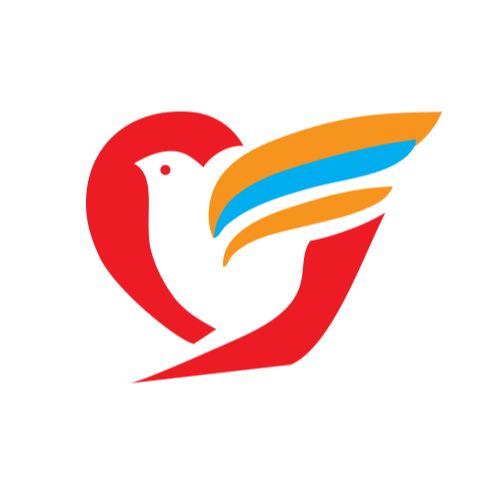 爱心,和平鸽,手组合了志愿者logo元素.