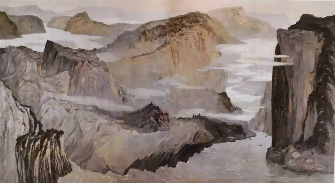 人民大会堂收藏挂在重要场所百位画家作品_黄山峰