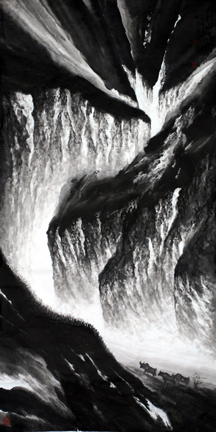 李小白画家《山峰千万重 云雾地连天》(下)