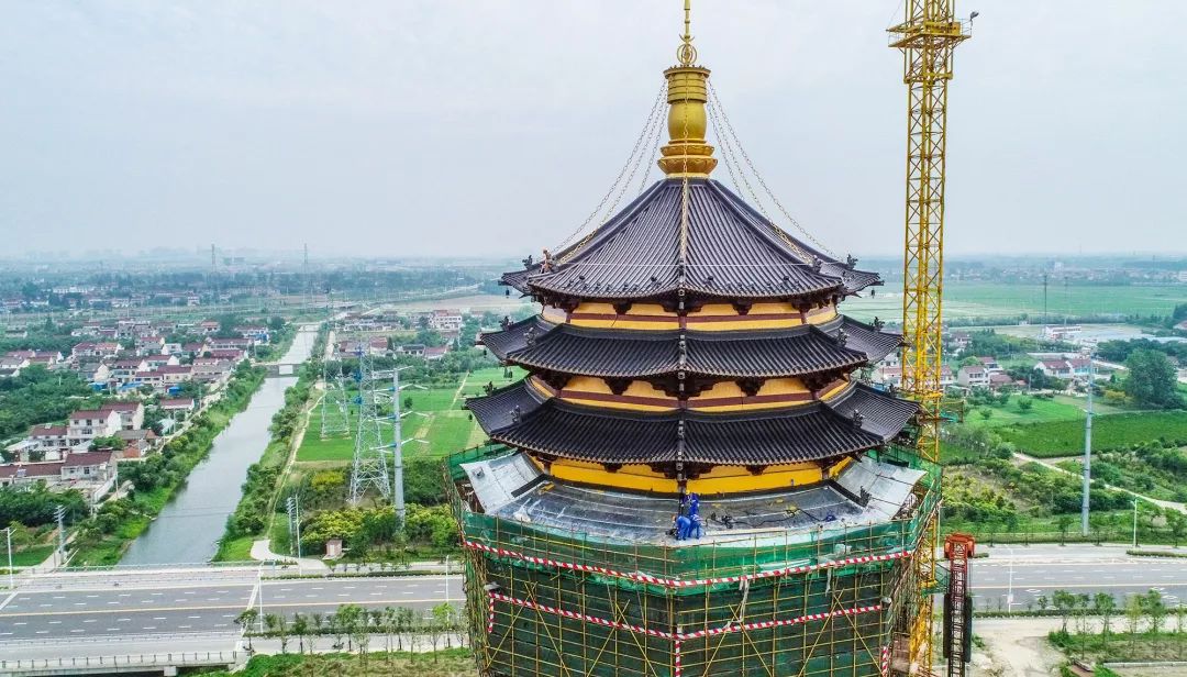 在建中的高港古寿圣寺气势恢宏颇为壮观