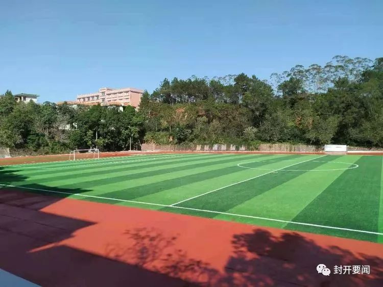 标准的400米运动场及篮球场封开县江口中学青少年游泳中心雨中的紫荆