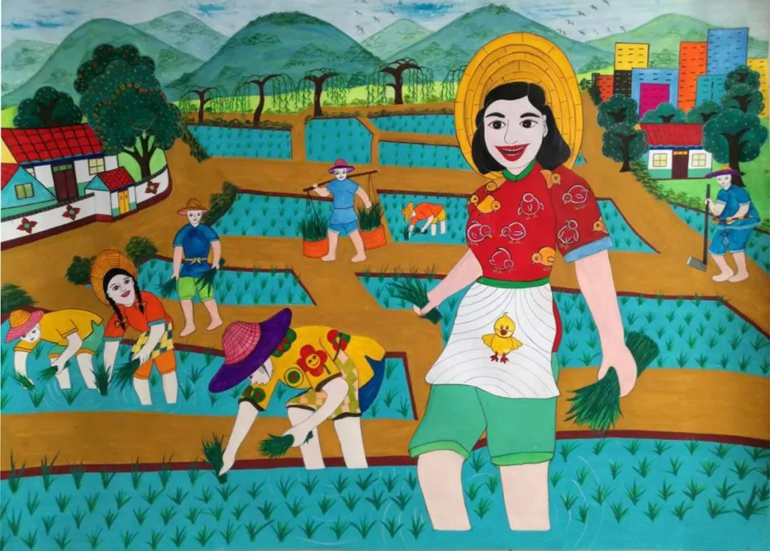青阳农民画的绘画方式图片