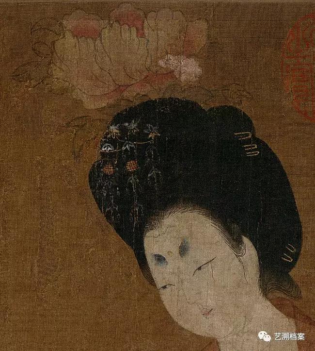 珠圆玉润唐女子簪花仕女图