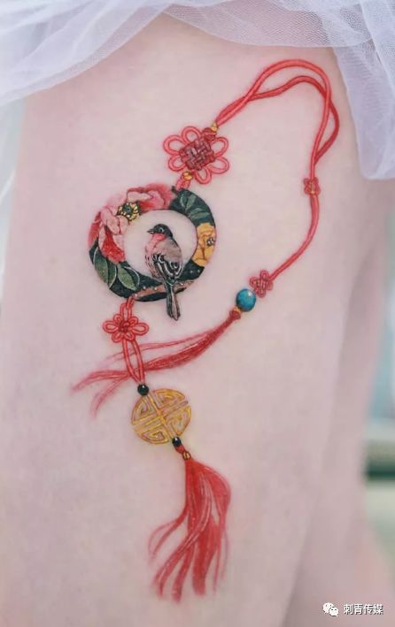 中国风的中国结纹身