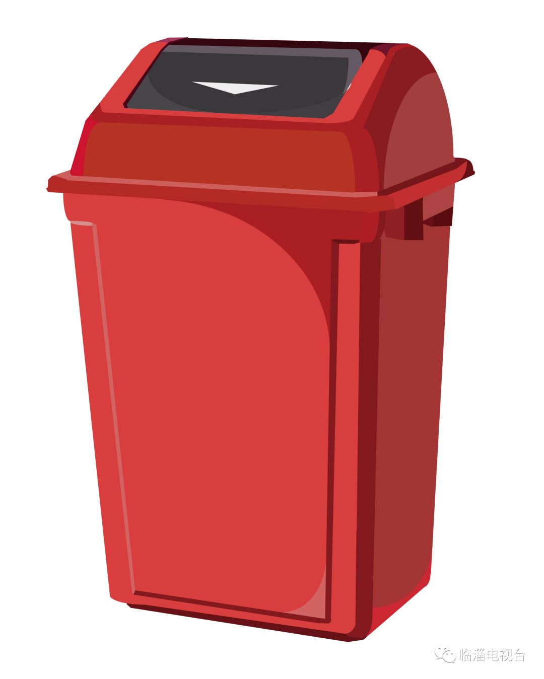红色垃圾桶上面标注 "熟厨余垃圾",里面回收的是剩饭,剩菜,果皮等厨余