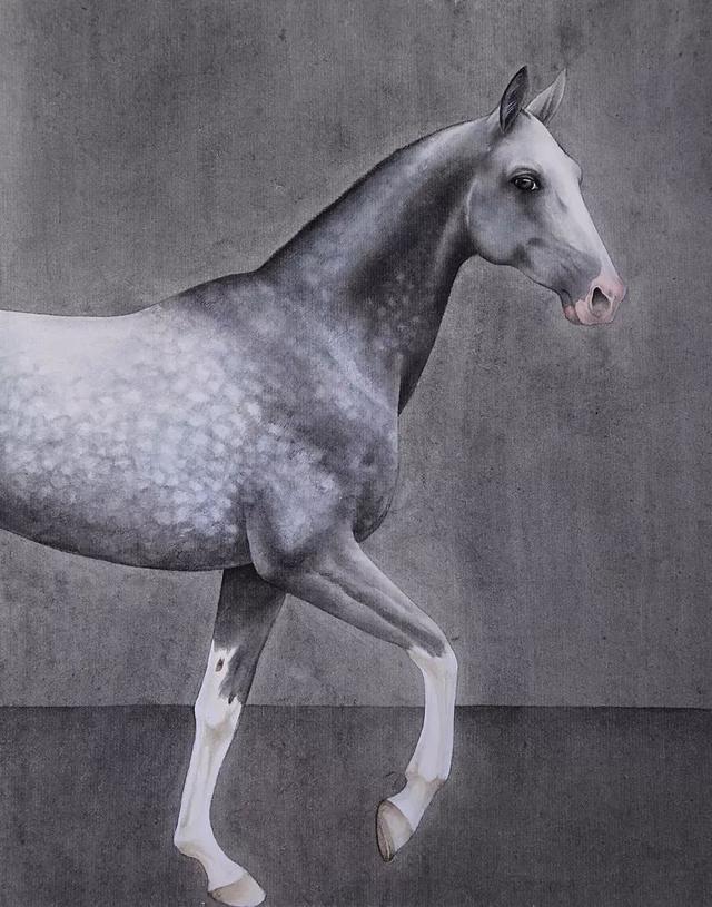 丁己工笔画欣赏汗血宝马系列