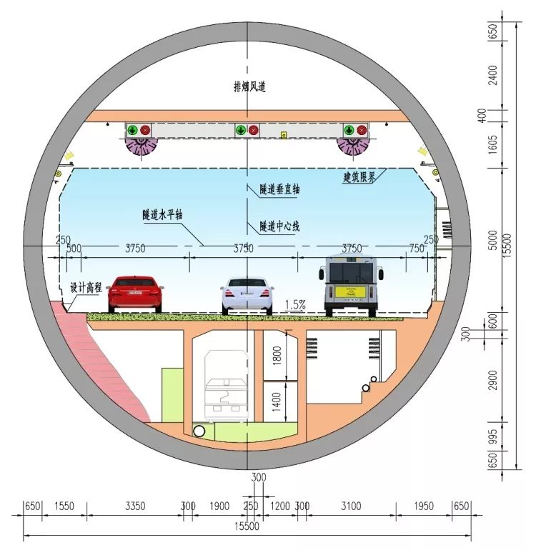 盾构段隧道标准横断面图集团交通设计研究院隧道设计所近年来深耕水下