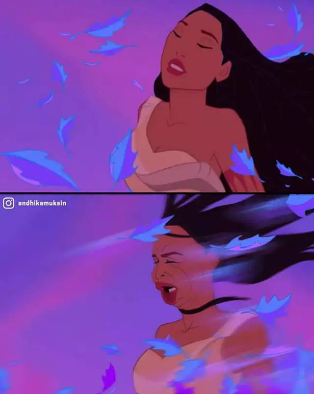 当理想照进现实……迪士尼公主其实是这个样子的▼