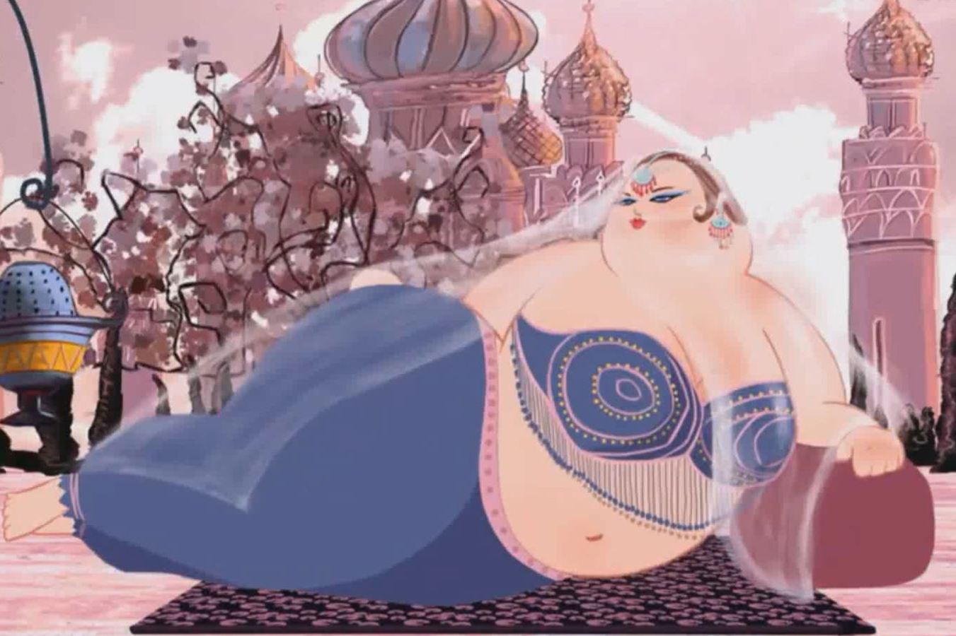 画风油腻的动画全世界以胖为美大象腿成为美女的象征