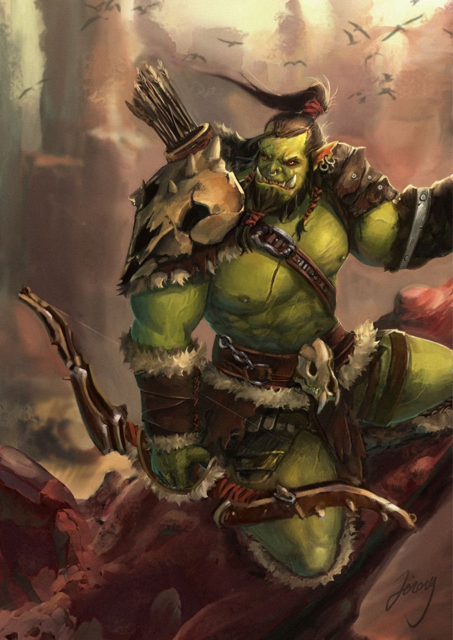 魔兽同人画作:经典怀旧主题绘 千针石林的兽人猎手