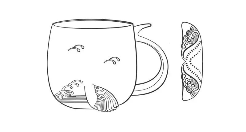 把手上方的金色尾鳍,加入了江崖海水纹的元素,凹凸的触感,让幻化成型