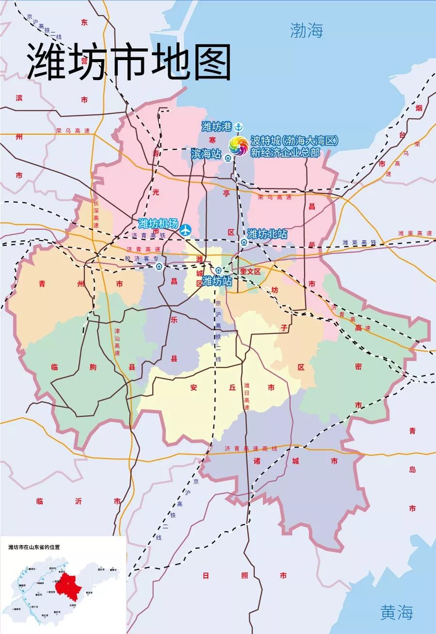 潍坊高新区位置地图图片