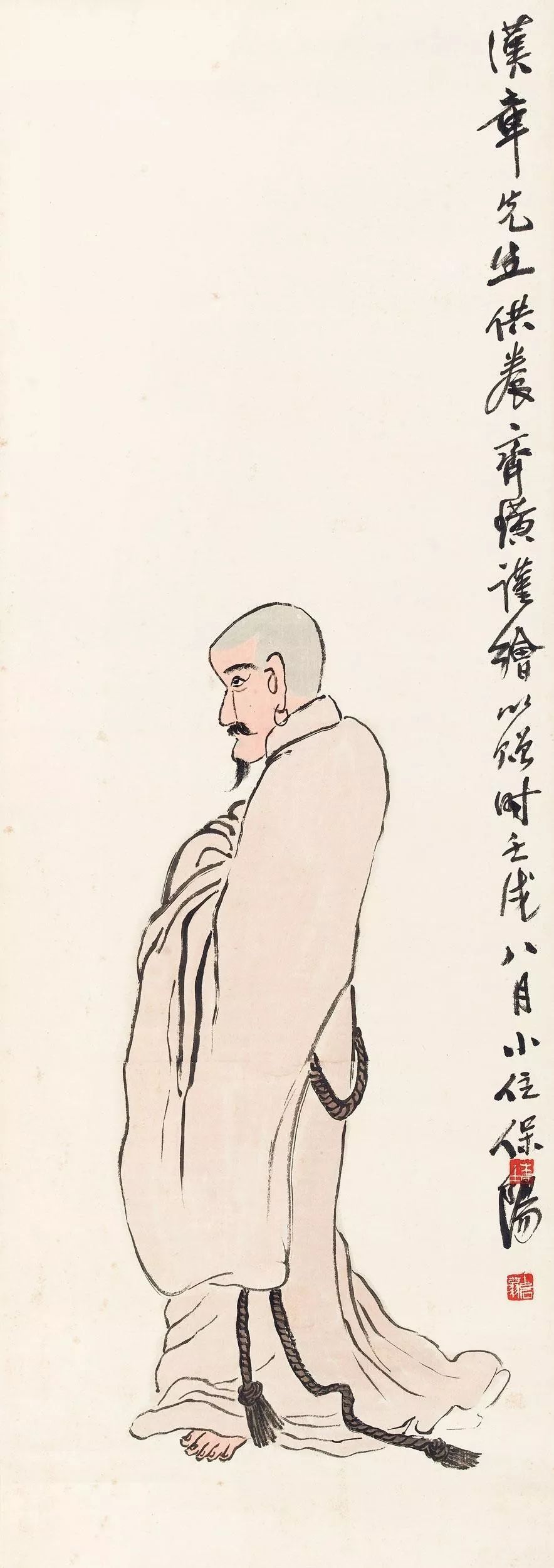 齐白石画佛,简洁古拙!