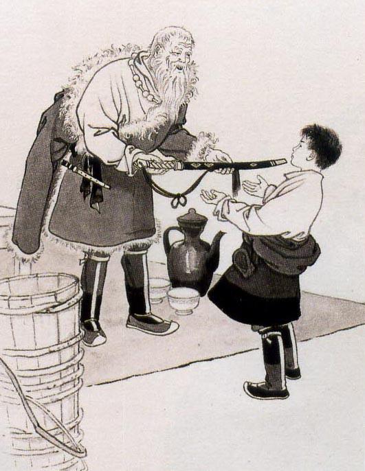 杨永青绘五彩路绘画素描故事插图