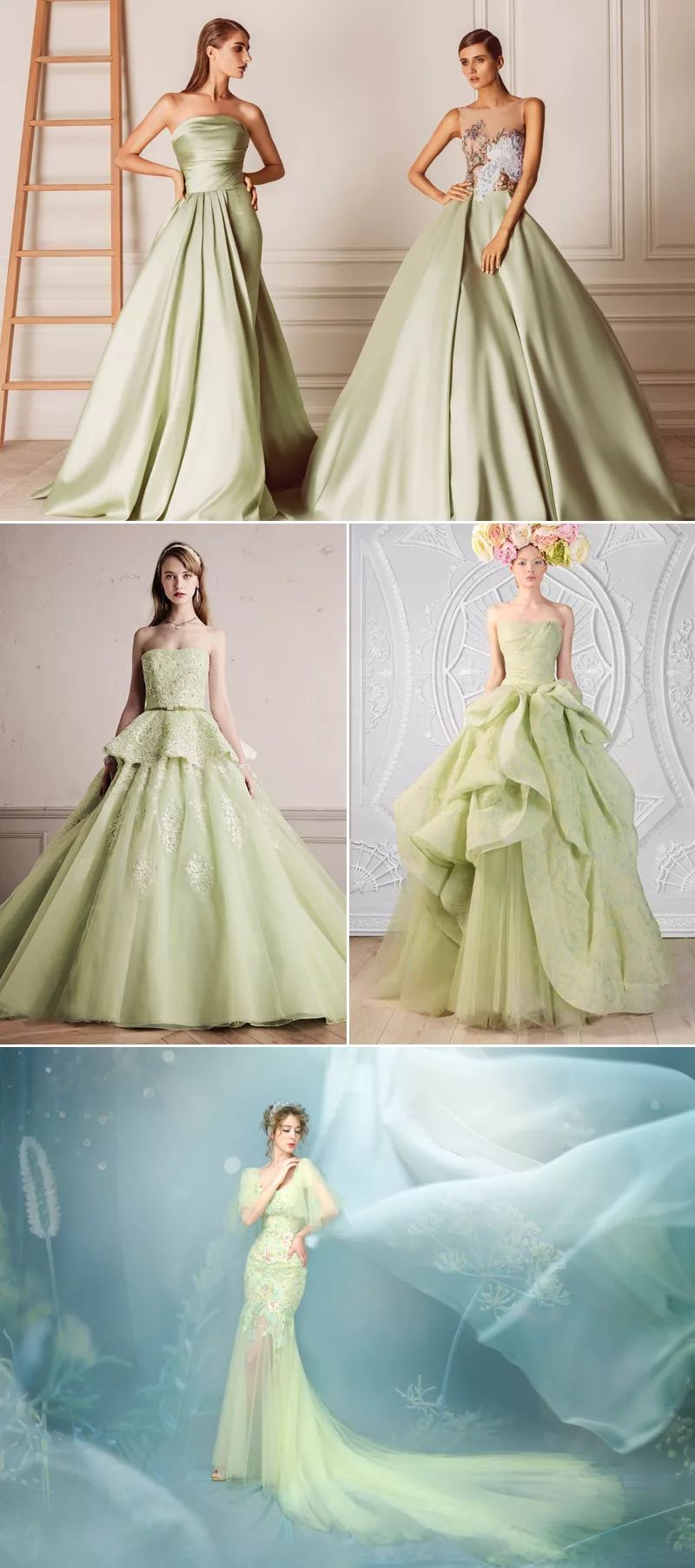 多款彩色婚纱流行指标,突出婚礼中的浪漫惊喜.