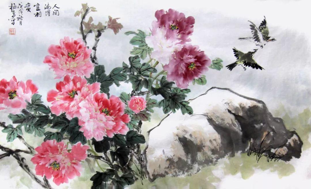 梅若先生作品欣赏:梅若先生的写意花鸟画作品,无不透露出他清正,纯淳