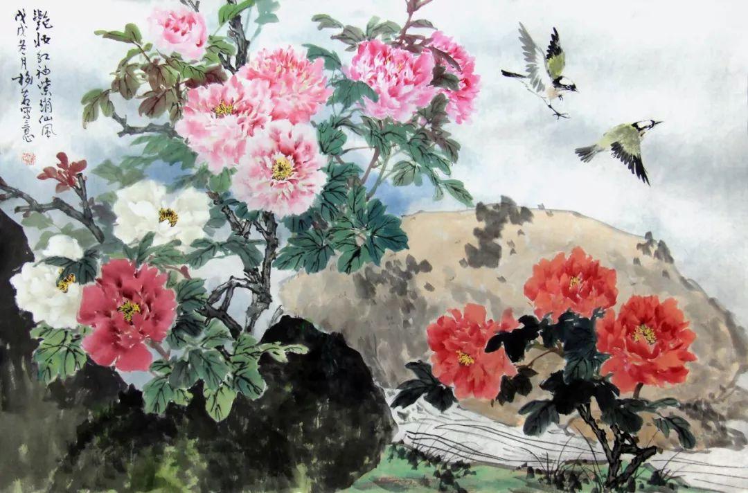梅若先生作品欣赏:梅若先生的写意花鸟画作品,无不透露出他清正,纯淳