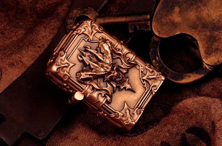 美物i暗黑破坏神系列青铜zippo打火机l级精品大菠萝4号