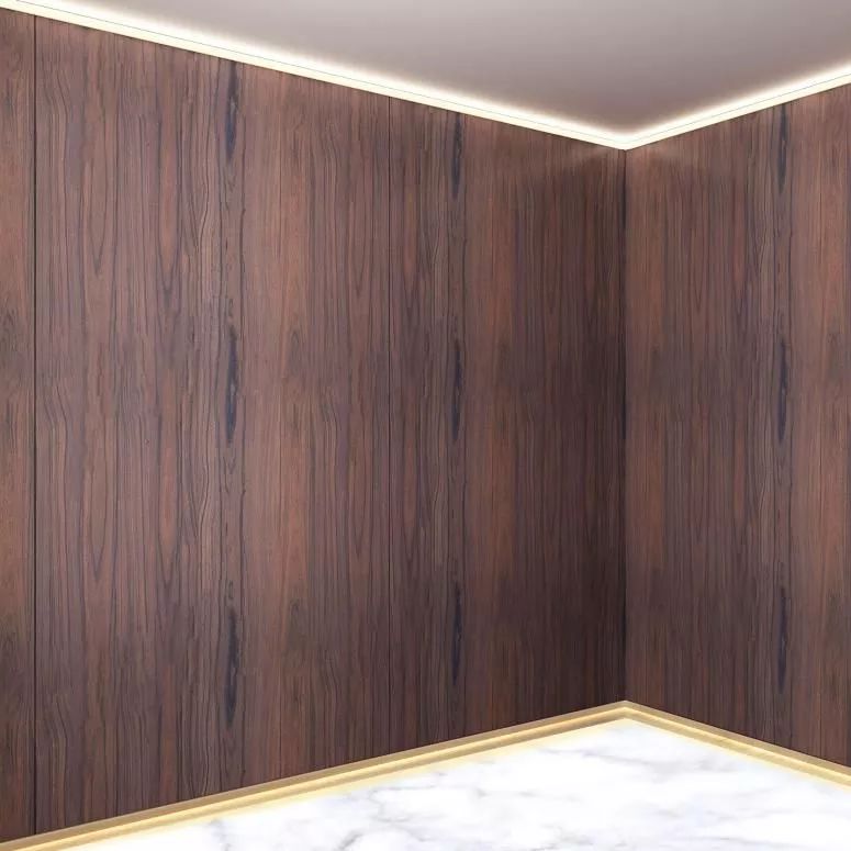 带灯槽墙身露边收口条b型",它适用于简约风格的木饰面墙身的地面与