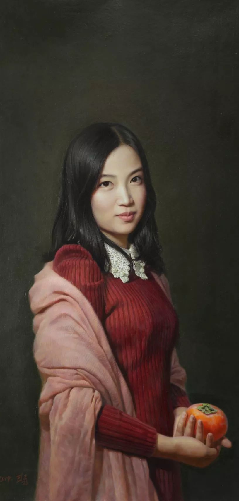 作品:《柿子》,作者:李隆,尺寸:57x115cm▲作者:金玉,功勋艺术家