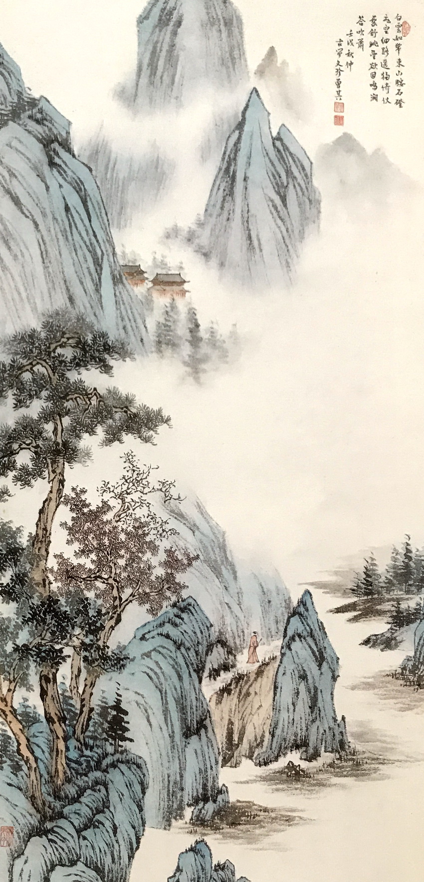 山高流飞泉,谷深藏楼阁——国画山水艺术作品