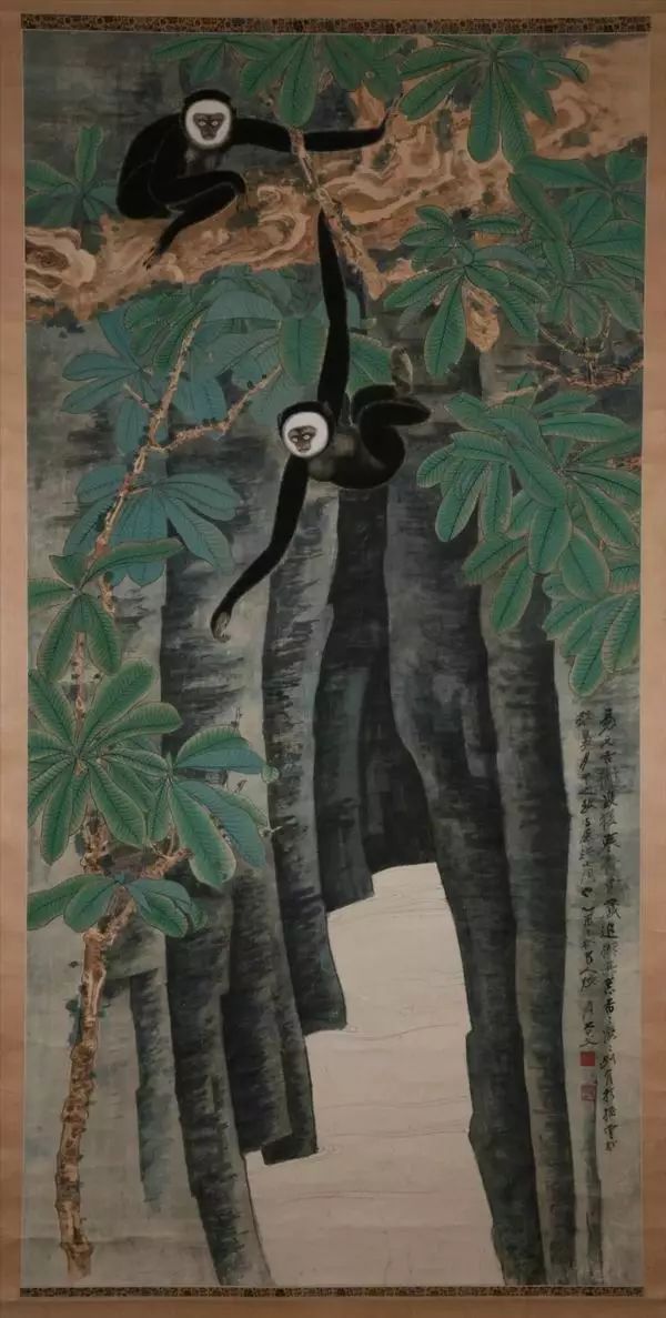 《双猿图轴》,张大千