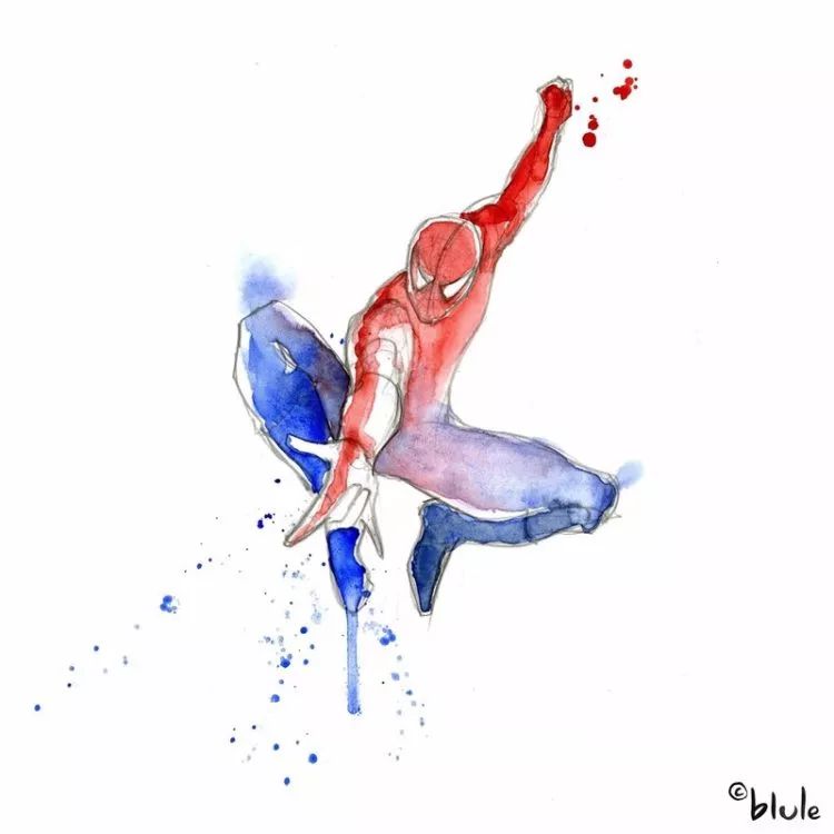 极具东方韵味的水墨风超级英雄这样的水彩画真是美炸了67