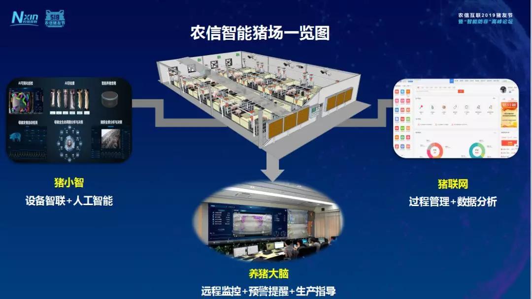 农信智能猪场包含猪小智,猪联网,养猪大脑农信互联开发运营猪联网以来