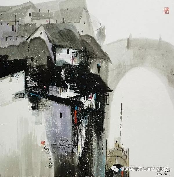 中国著名画家汪钰元笔下的水墨江南美得让人窒息