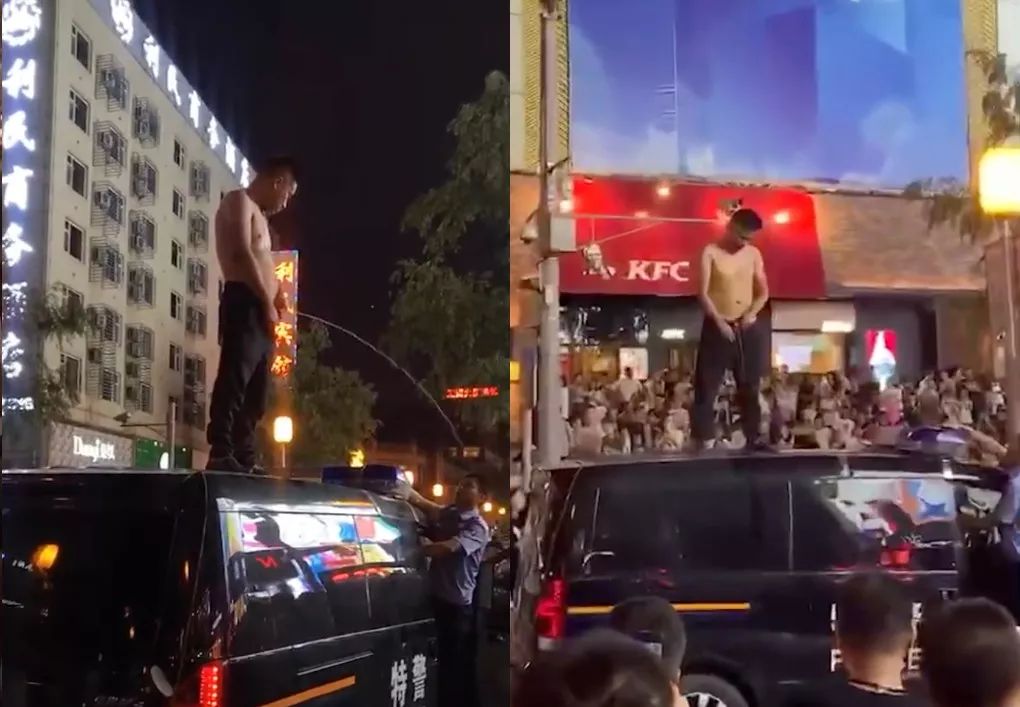 打警察耳光站警车上撒尿人已抓获必须严惩