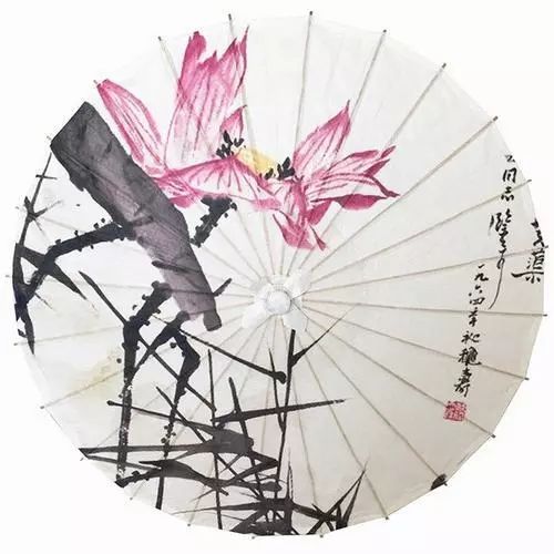 活动报名水墨荷香油纸伞手绘体验