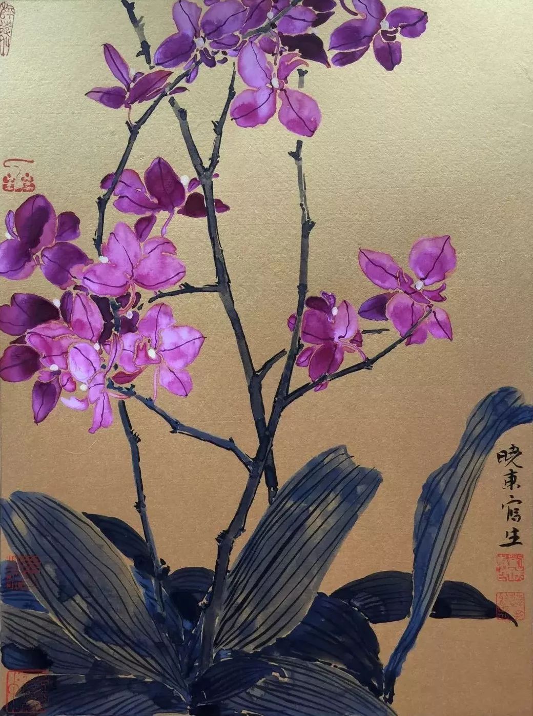 刘晓东|没骨花卉技法班招生(4幅画只要200元!)_示范