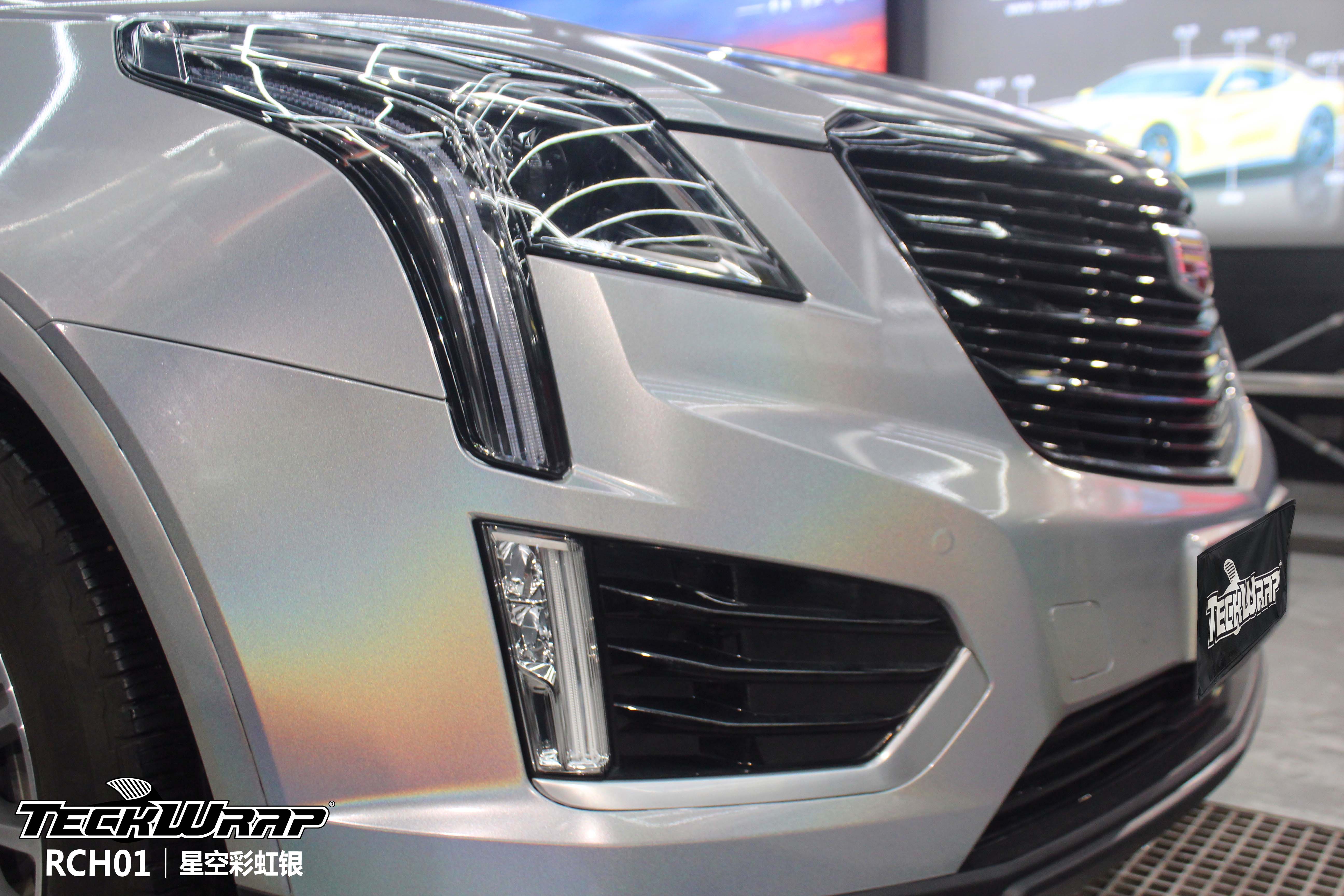 凯迪拉克xt5汽车改色贴膜teckwrap美国秃鹰rch01星空彩虹银
